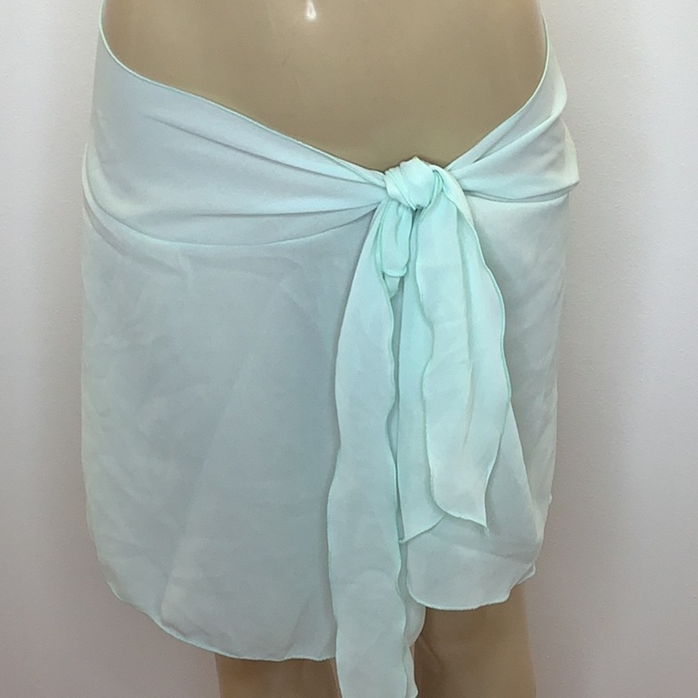 Zuliana Ruffle Lettuce Trim Ruffle Tie Sarong Skirt. Made In USA. New